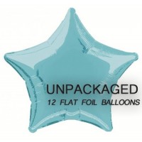 Baby Blue - Star Shape - 20" foil balloon (Pack of 12, Flat)
