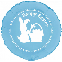 Easter Bunny Baby Blue 18" Foil Balloon (UNPACKAGED)