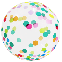 Multicoloured Confetti 18" Bubble Balloon (Single Package)