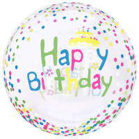 Happy Birthday Dots 20" Bubble Balloon (Single Package)