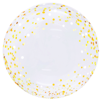 Gold Confetti 20" Bubble Balloon (Single Package)
