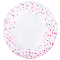 Pink Confetti 20" Bubble Balloon (Single Package)