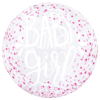 Baby Girl Pink Confetti 20" Bubble Balloon (Single Package)