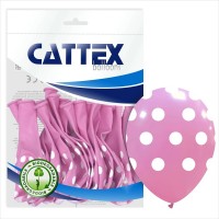 Big Polka Dots Pink 12" Cattex Latex Balloons 20CT