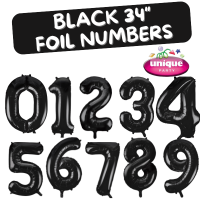 34" Black Foil Numbers 0 to 9