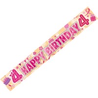 Age 4 Female Banner (Pack of 6)