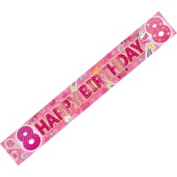 Age 8 Female Banner (Pack of 6)