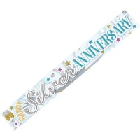 Happy Silver Anniversary Banner (Pack of 6)