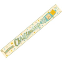 On Your Christening Day Banner (Pack of 6)