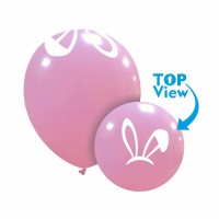Bunny Ears 5" Top Print Pink Latex Balloons 50Ct LIMITED EDITION