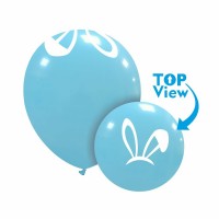 Bunny Ears 5" Top Print Sky Blue Latex Balloons 50Ct LIMITED EDITION