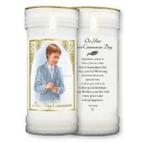 Pillar Candle - First Holy Communion - Boy - Pack of 4