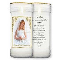 Pillar Candle - First Holy Communion - Girl - Pack of 4