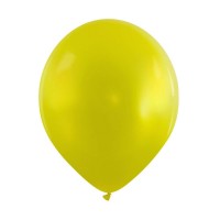 Cattex Fashion Metallic 12" Canary Yellow Latex Balloons 100ct