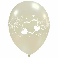 Hearts and Doves 12" Latex Balloons 25Ct