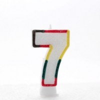 Age 7 Multi Colour Candle Neutral (Pack of 6)