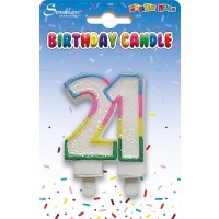 Rainbow Age 21 Birthday Candle