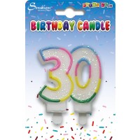 Rainbow Age 30 Birthday Candle 