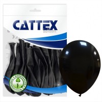 Cattex Black 12" Latex Balloons 20Ct