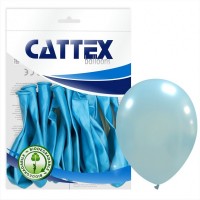 Cattex Metal Sky Blue 12" Latex Balloons 20Ct