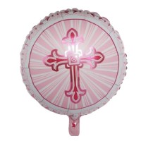 Pink Cross 18" Foil Balloon Unpackaged