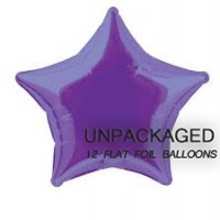 Deep Purple - Star Shape - 20" foil balloon (Pack of 12, Flat)