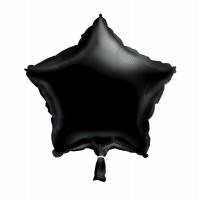 Black - Star Shape - 18" foil balloon (Pack of 12, Flat)