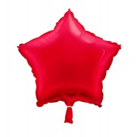 Red - Star Shape - 18" foil balloon (Pack of 12, Flat)