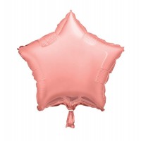 Rose Gold - Star Shape - 18" foil balloon (Pack of 12, Flat)