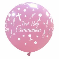 First Holy Communion Chalice 32" Pink Latex Balloon