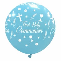 First Holy Communion Chalice 32" Sky Blue Latex Balloon