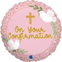 On Your Confirmation Pink 18" Foil Balloon