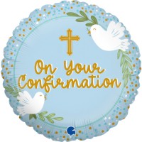 On Your Confirmation Blue 18" Foil Balloon