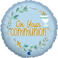 On Your Communion Blue 18" Foil Balloon