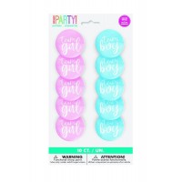 Gender Reveal Party Buttons 10ct