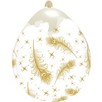 Gold Feathers on Clear 18" Stuffing Balloons 10Ct