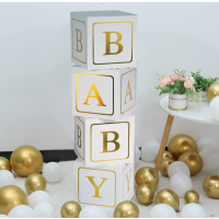 White & Gold BABY Boxes 30x30x30cm