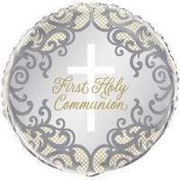 Fancy Gold Cross Communion - 18" Foil Balloon 