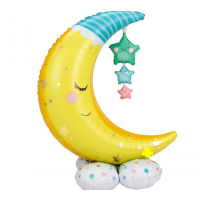 Moon & Stars Stand up Foil Balloon (unpackaged)