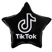 TIKT0K Black Star 18" Foil Balloon (unpackaged)