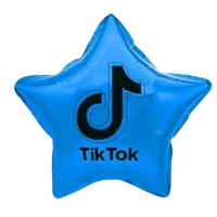 TIKT0K Blue Star 18" Foil Balloon (unpackaged)