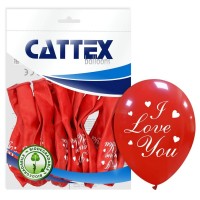 I Love You 12" Cattex Latex Balloons 20CT