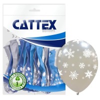 Icy Snowflakes Cattex 12" Latex Balloons 20CT