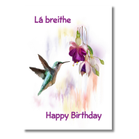 Happy Birthday Flower & Hummingbird - Pack Of 6