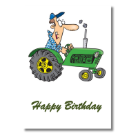 Happy Birthday Green Tractor - Pack Of 6
