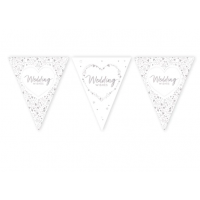 Wedding Wishes Paper Flag Banner Bunting Foil Stamped