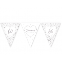 Diamond Anniversary Paper Flag Banner Bunting Foil Stamped