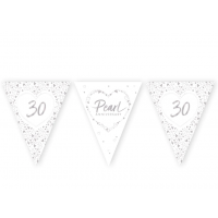 Pearl Anniversary Paper Flag Banner Bunting Foil Stamped