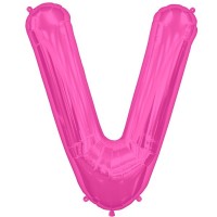 Letter V- Magenta - 16" Foil Balloon