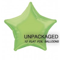 Lime Green - Star Shape 18" foil balloon (Pack of 12, Flat)